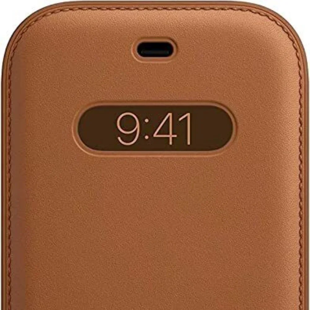 NEW Apple Leather Sleeve Case with MagSafe for iPhone 12 & 12 Pro - Saddle Brown